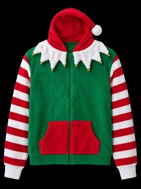 NWT Meijer Elf Zip-Up Hoodie XL Christmas Holiday Costume Jacket